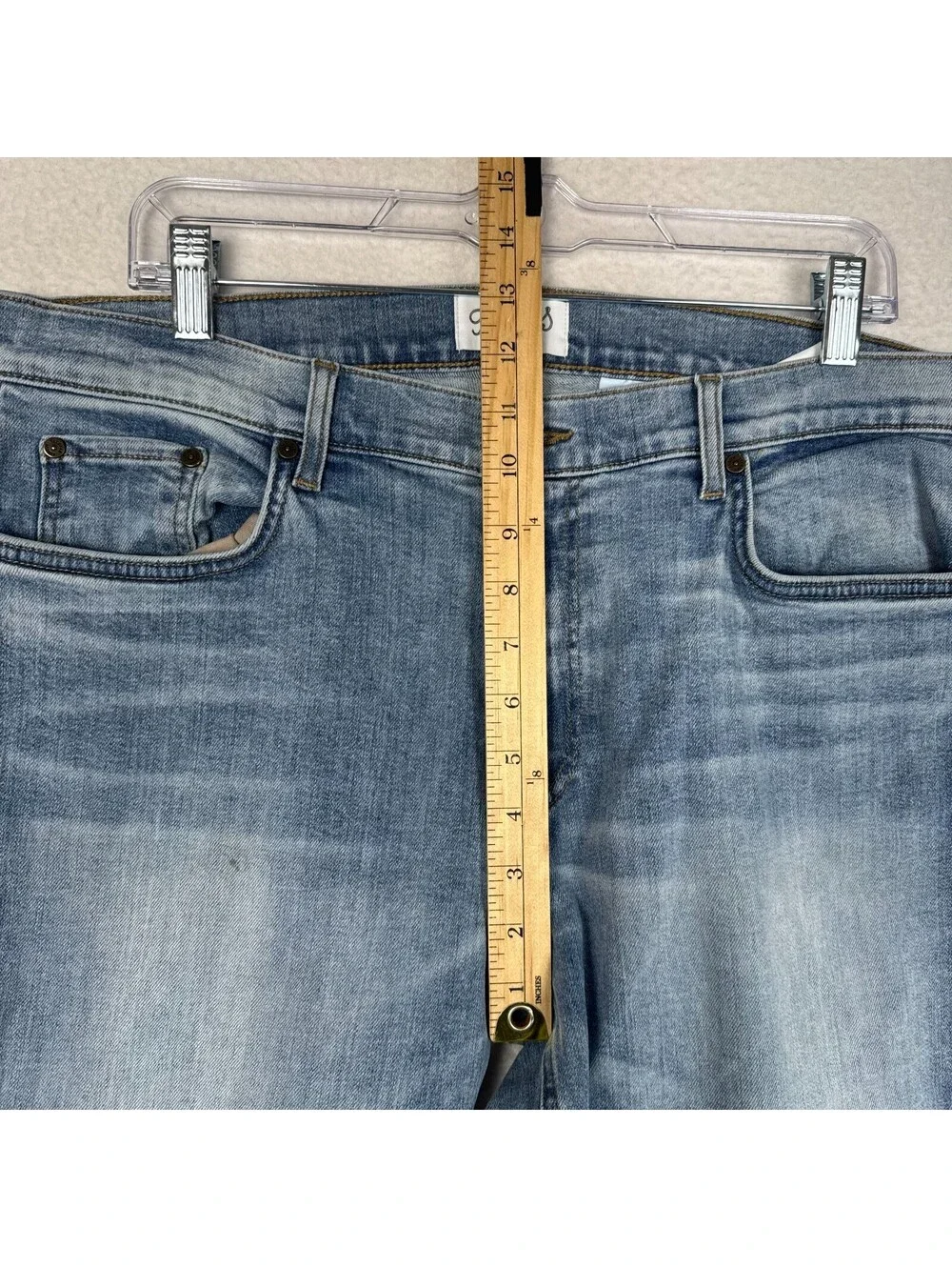 Tecovas Mens 38x30 Slim Straight Light Blue Wash Stretch Denim Jeans Western